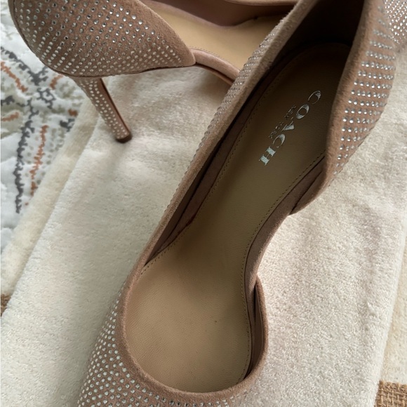 Coach Women's Sparkling Tan Heels - Picture 1 of 3